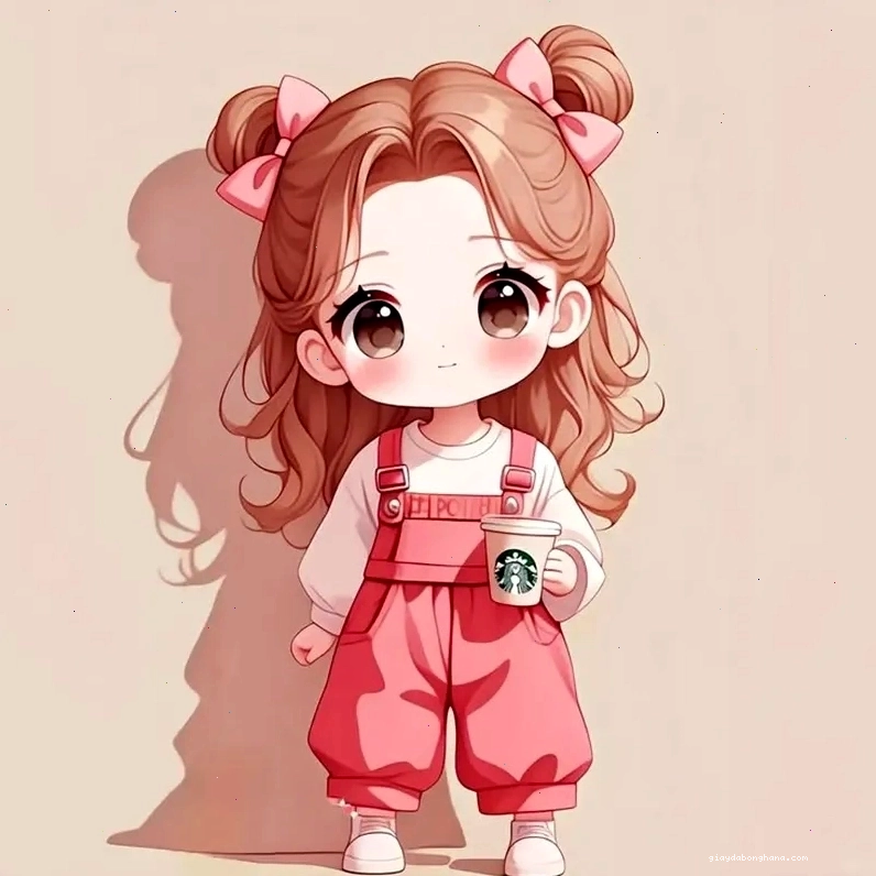 Cô gái chibi với biểu cảm ngọt ngào và trang phục đáng yêu