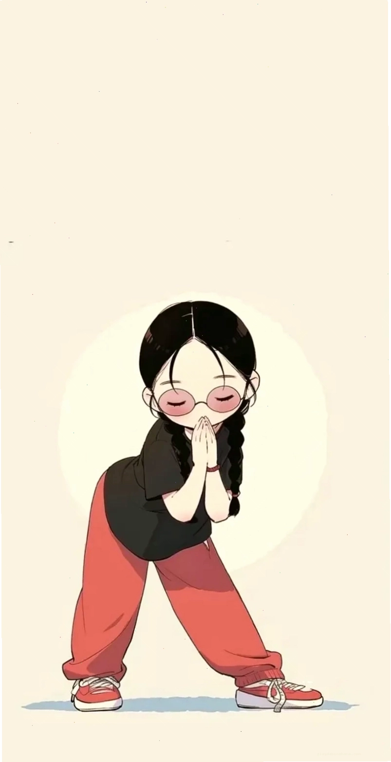 Cô gái chibi với đôi mắt to tròn và mái tóc bồng bềnh