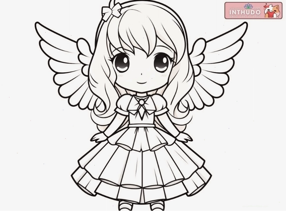 Công chúa chibi với mái tóc dài uốn lượn