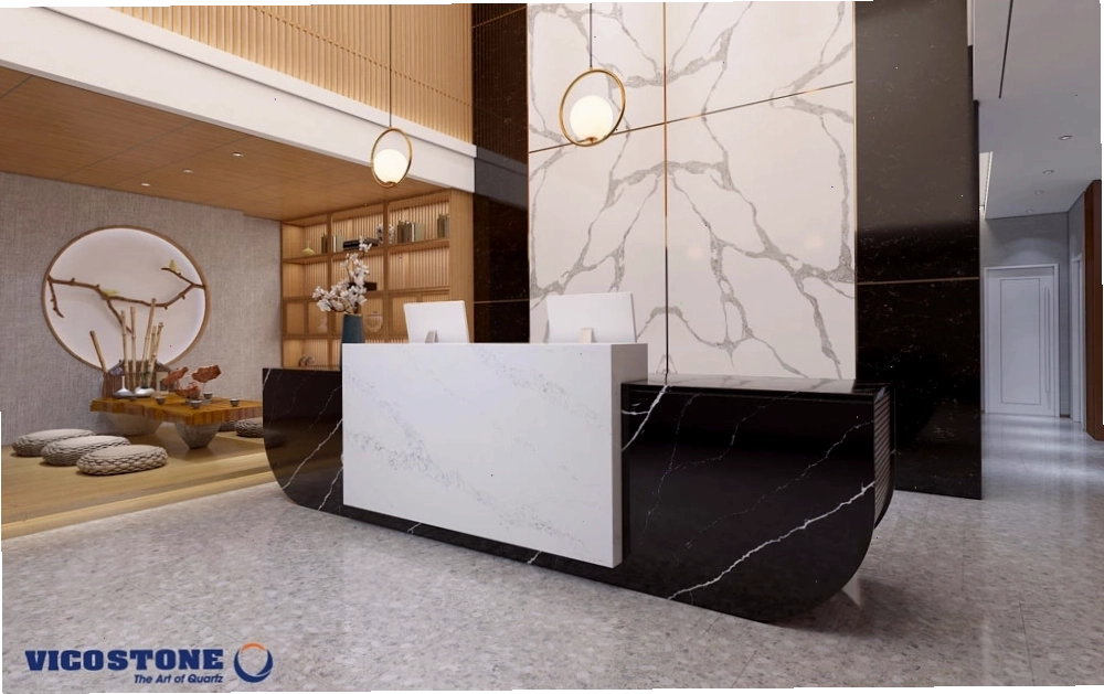 Đá ốp mặt tiền màu trắng vân mây VICOSTONE