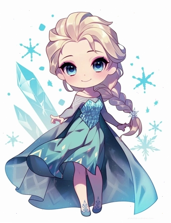 Elsa chibi 1 thể hiện sự vui vẻ