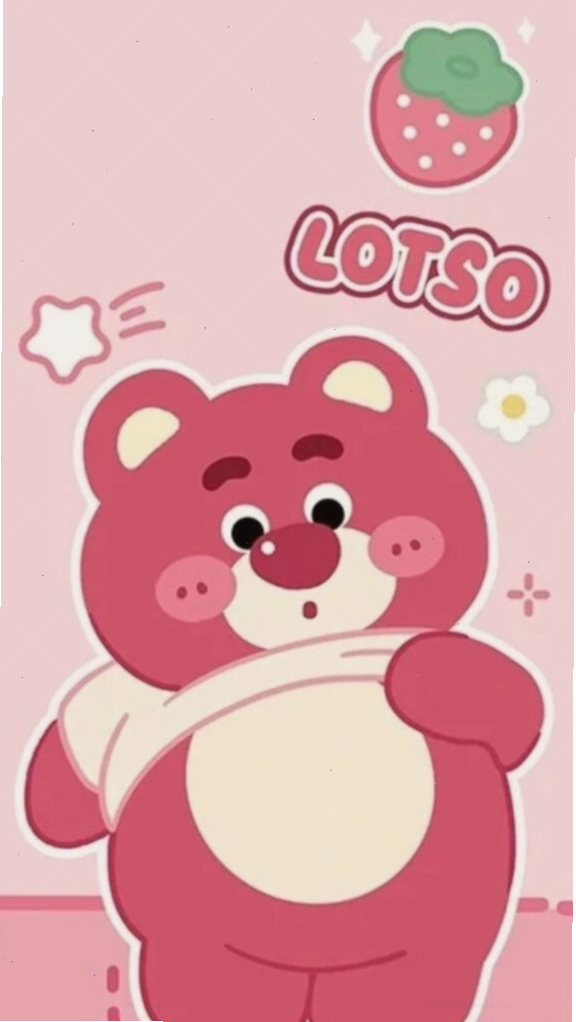 Gấu dâu hoạt hình phong cách Kawaii đáng yêu