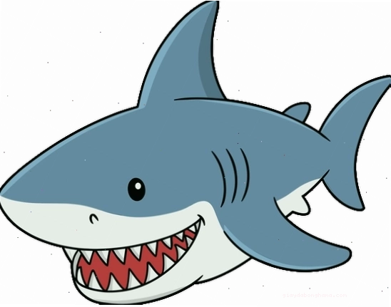Happy cartoon shark illustration
