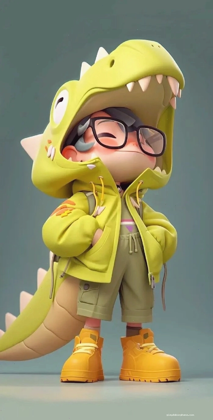 Hình ảnh anime khủng long chibi với phong cách Nhật Bản