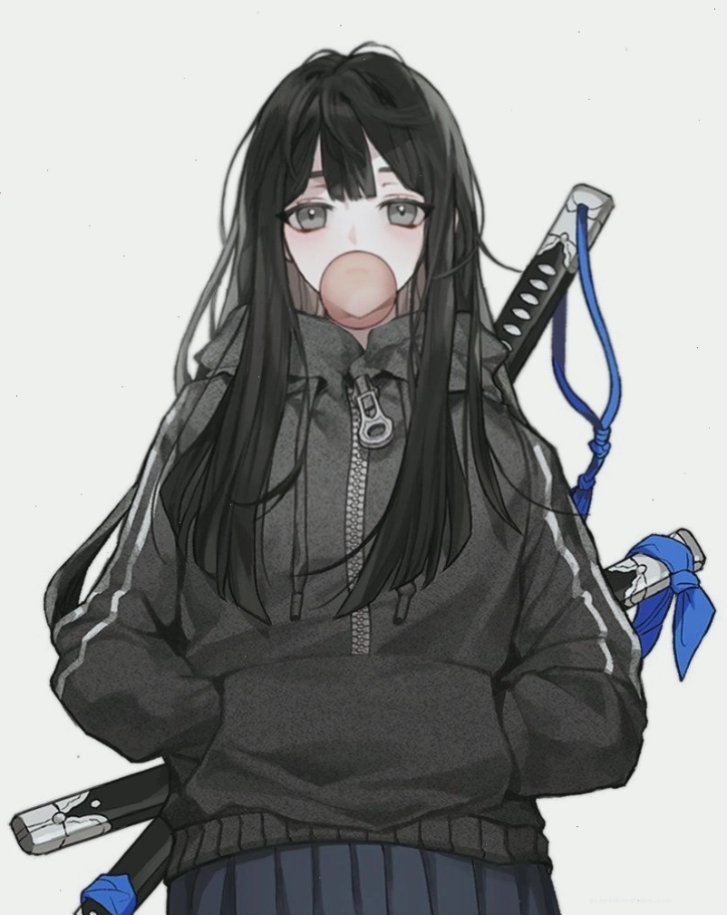 Hình ảnh anime nữ ngầu lạnh lùng với phong thái bí ẩn
