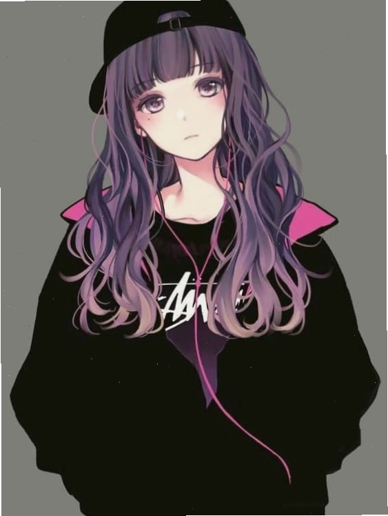 Hình ảnh anime nữ ngầu với mái tóc dài và trang phục ấn tượng