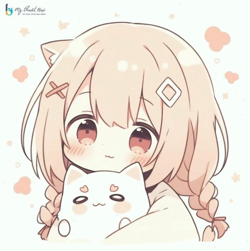 Hình ảnh chibi nữ cute với mái tóc dài