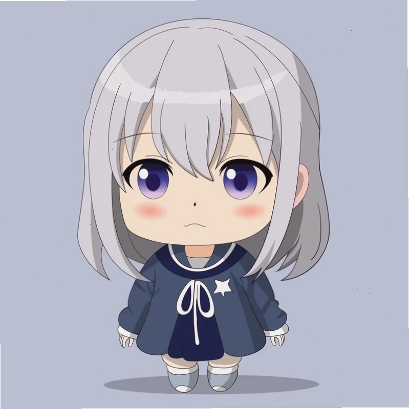 Hình ảnh chibi nữ với phong cách đơn giản, nét vẽ thanh thoát
