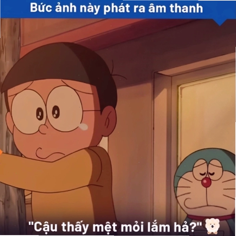 Hình ảnh chibi thể hiện sự mệt mỏi sau một ngày dài