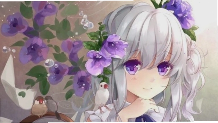 Hình ảnh cô nàng anime tóc trắng quyến rũ và đầy cá tính