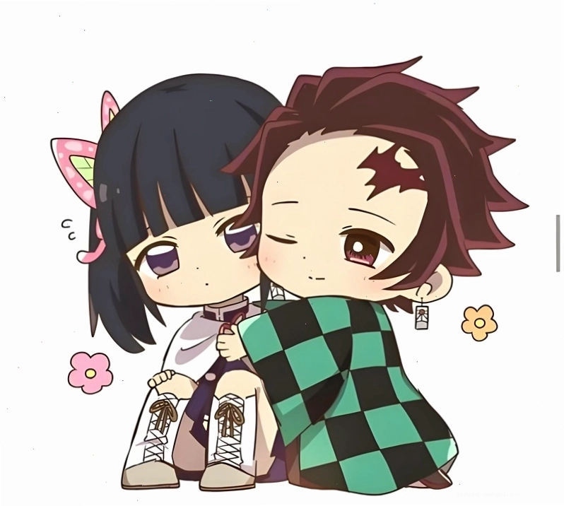 Hình ảnh Kanao chibi cute với đôi mắt to tròn và nụ cười rạng rỡ