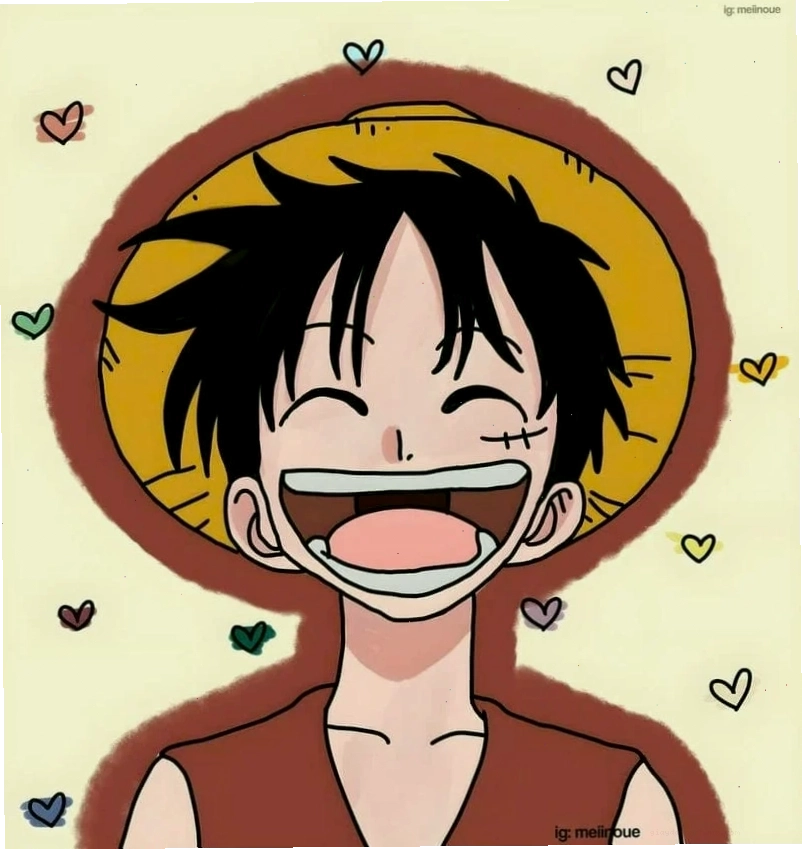 Hình ảnh Luffy chibi dễ thương với nụ cười tươi tắn