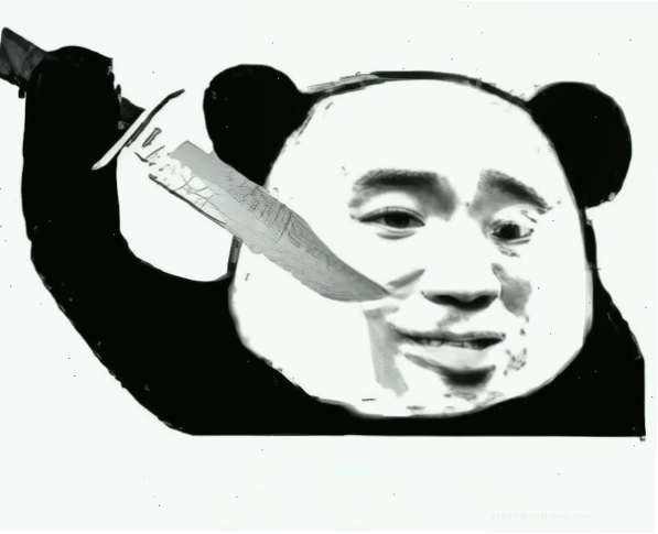Hình ảnh meme cầm dao thể hiện sự đe dọa vui vẻ