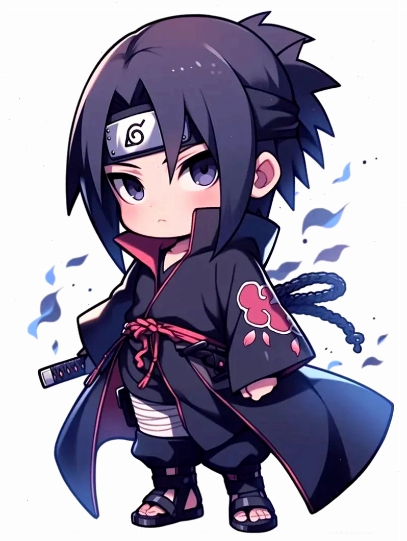 Hình ảnh Sasuke chibi ngộ nghĩnh với đôi mắt to tròn