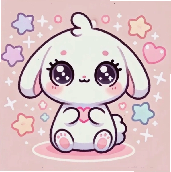 Hình ảnh thỏ cute theo phong cách chibi anime
