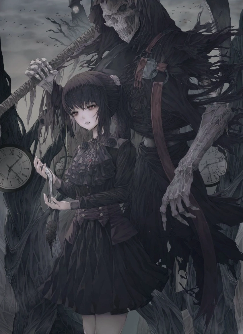 Hình anime nữ ngầu trắng đen thể hiện sự cá tính