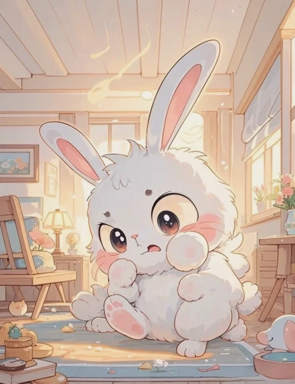 Hình con thỏ dễ thương theo phong cách chibi anime