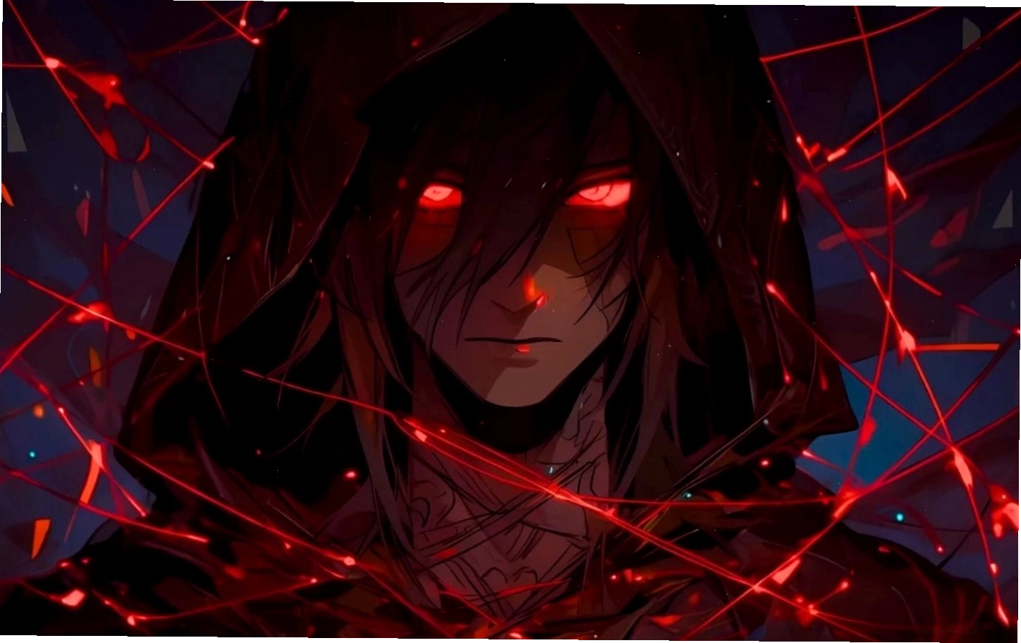 Hình nền anime ma mị, lạnh lùng với đôi mắt bí ẩn đầy cuốn hút
