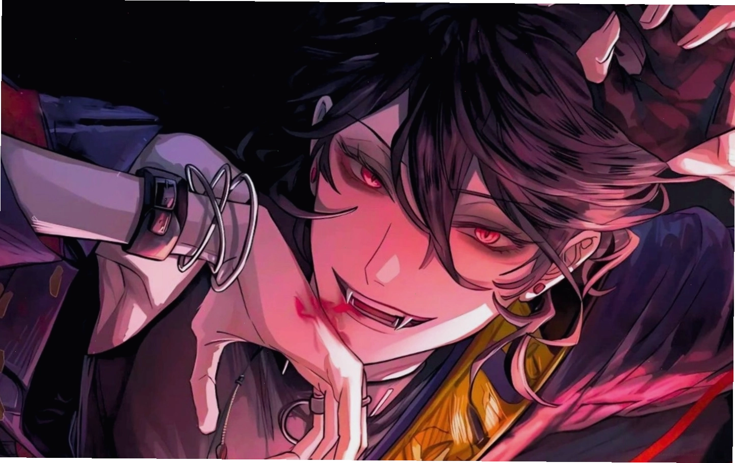 Hình nền anime với nhân vật phản diện, toát lên sự nguy hiểm và cuốn hút