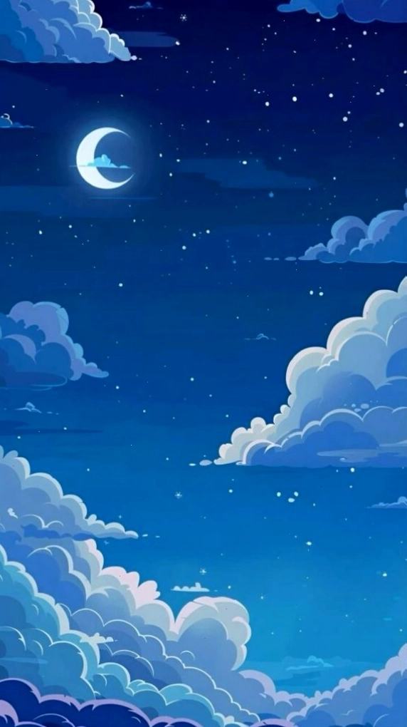Hình nền bầu trời màu xanh với trái tim cách điệu