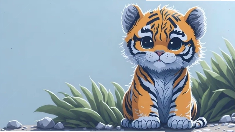 Hình nền hổ chibi đẹp và lạ mắt