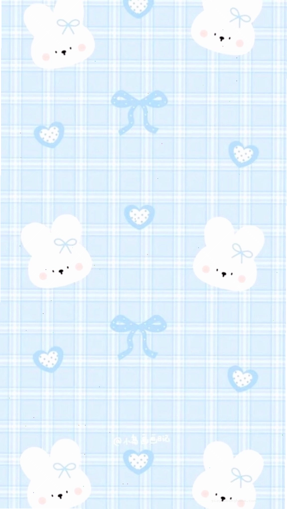 Hình nền màu xanh dương với gấu nơ cute
