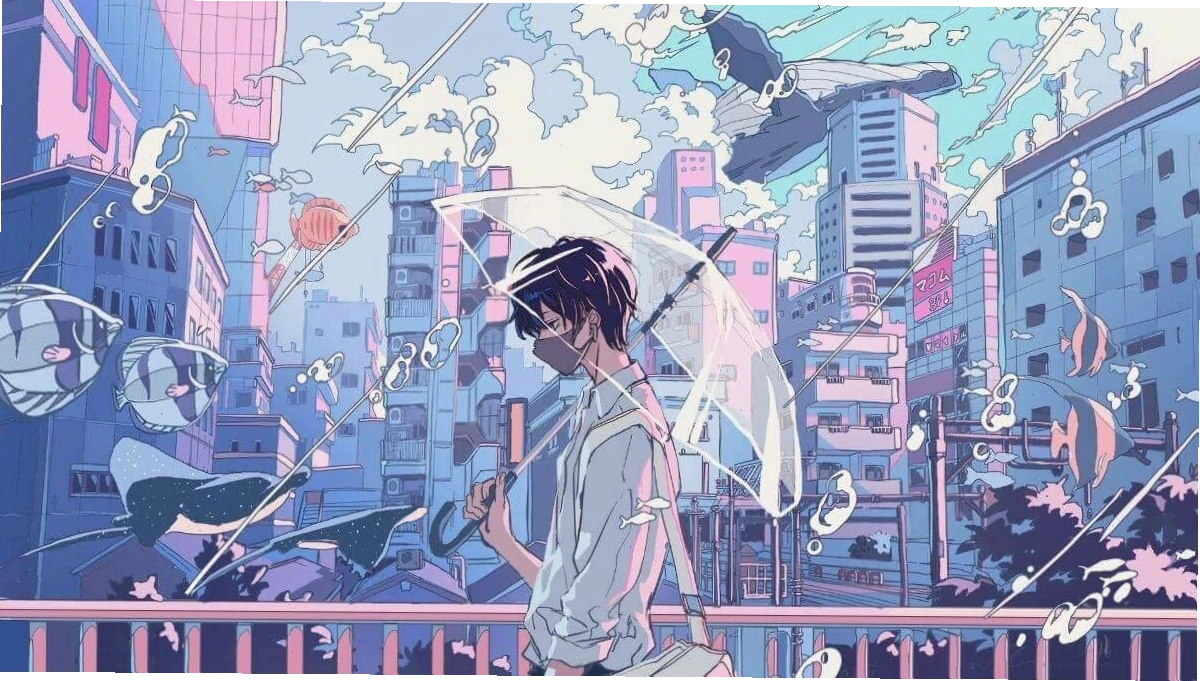 Hình nền máy tính anime nam buồn, gợi lên cảm xúc sâu lắng