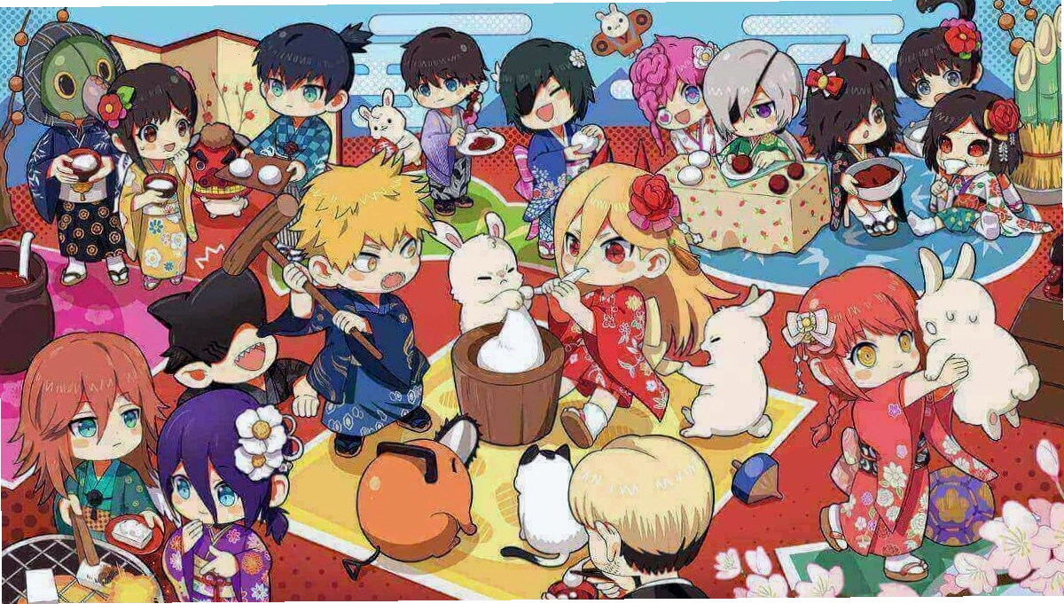 Hình nền máy tính anime nam cute với nhân vật chibi đáng yêu