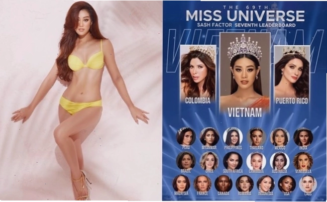 Hoa hậu Khánh Vân khoe eo thon với bikini một mảnh màu đen