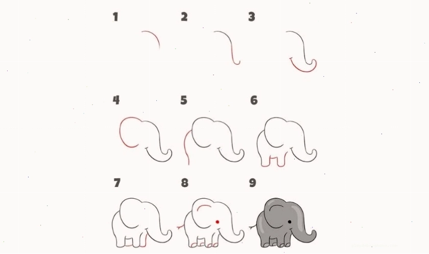 Hướng dẫn vẽ con voi chibi đơn giản từng bước