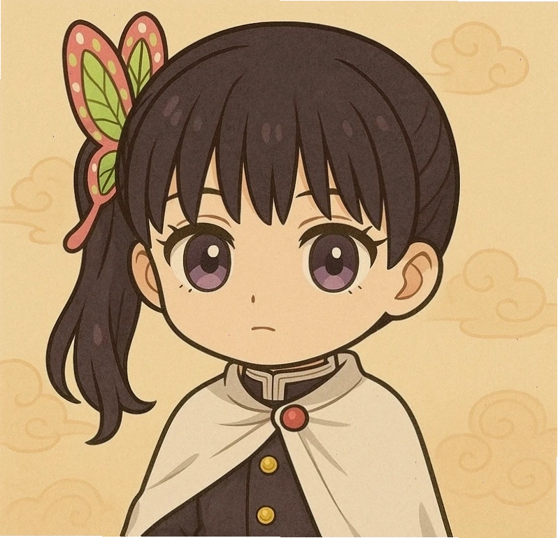 Kanao chibi dễ thương trên nền hoa anh đào