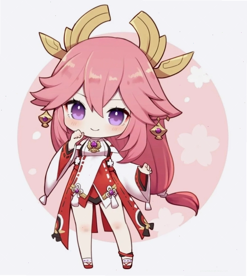 Khám phá hình ảnh Yae Miko chibi siêu dễ thương với biểu cảm ngộ nghĩnh