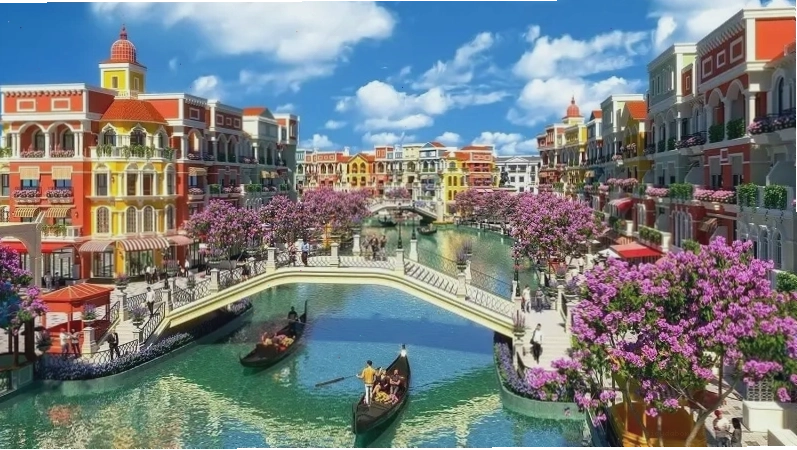 Không gian lung linh về đêm tại Grand World Phú Quốc