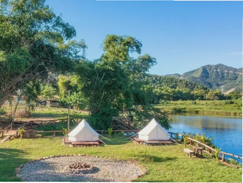 Không gian thư giãn tại Glamping Đà Nẵng giữa thiên nhiên hoang sơ