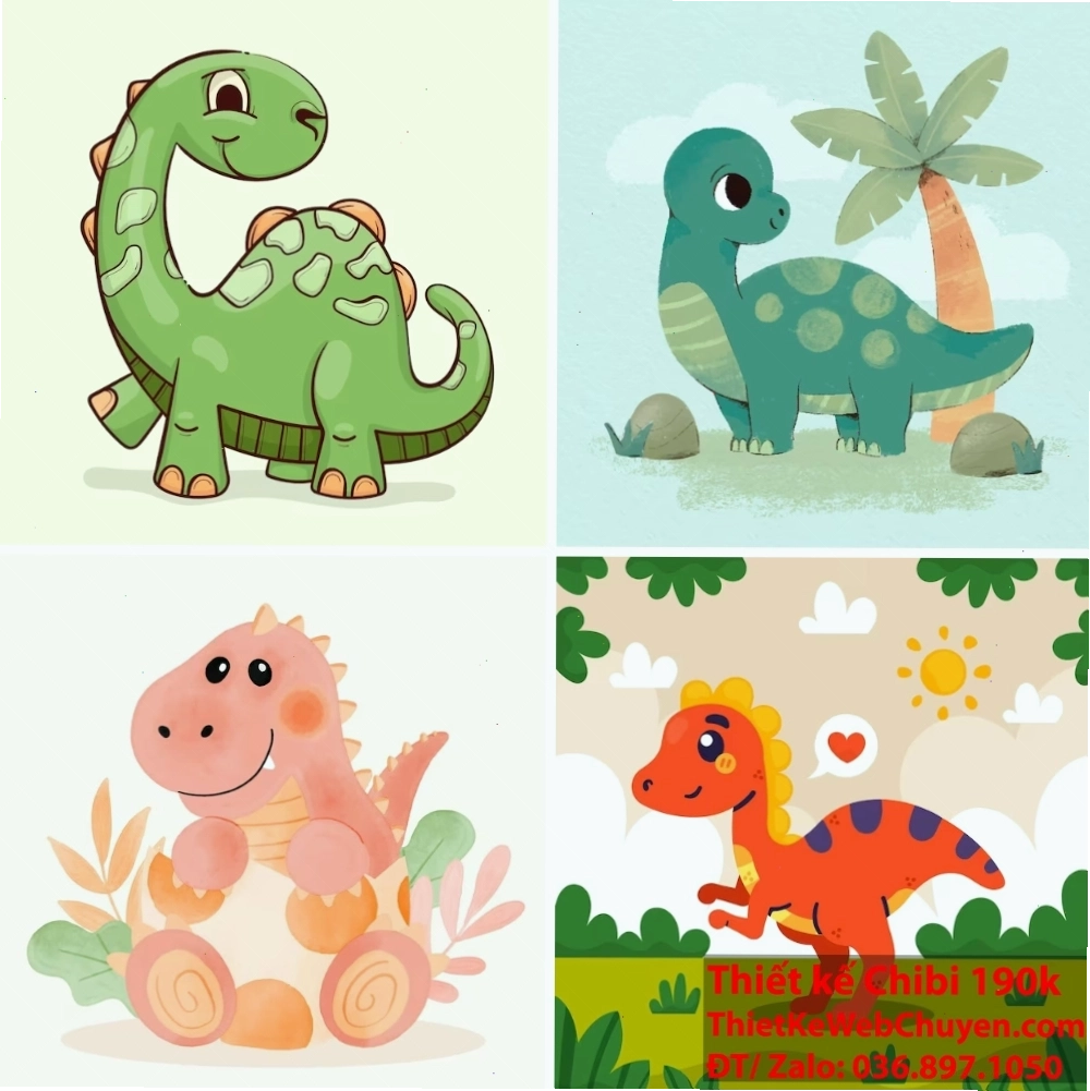 Khủng long chibi: Biểu tượng của tình bạn và niềm vui trong thế giới hoạt hình