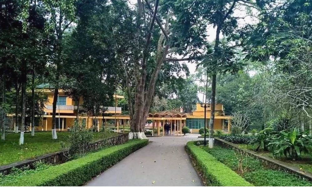 Khuôn viên xanh mát, trong lành của Khu di tích K9 Đá Chông, tạo không gian yên bình cho du khách.