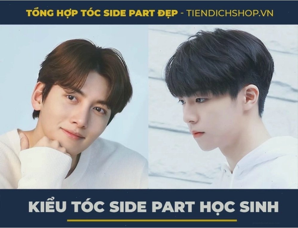 Kiểu tóc Side Part cho học sinh với màu nhuộm 7/4