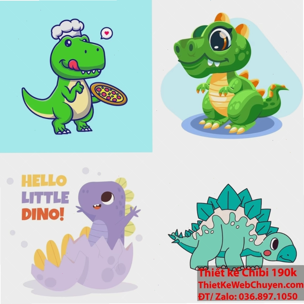 Làm thế nào để vẽ Khủng long chibi dễ dàng và nhanh chóng