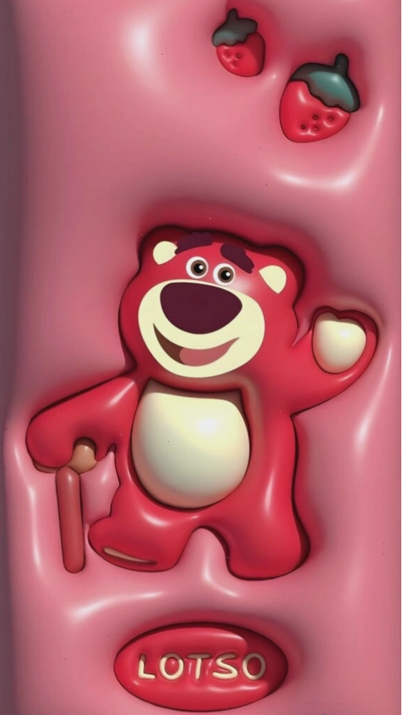 Lotso 3D nổi bật nền hồng bóng