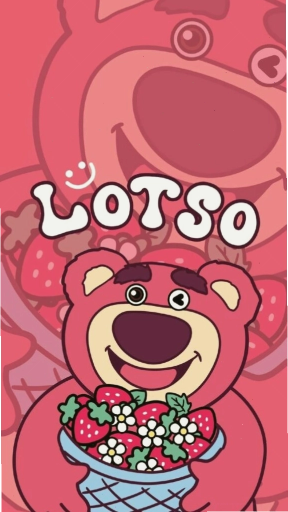 Lotso ôm hoa dâu cười tươi