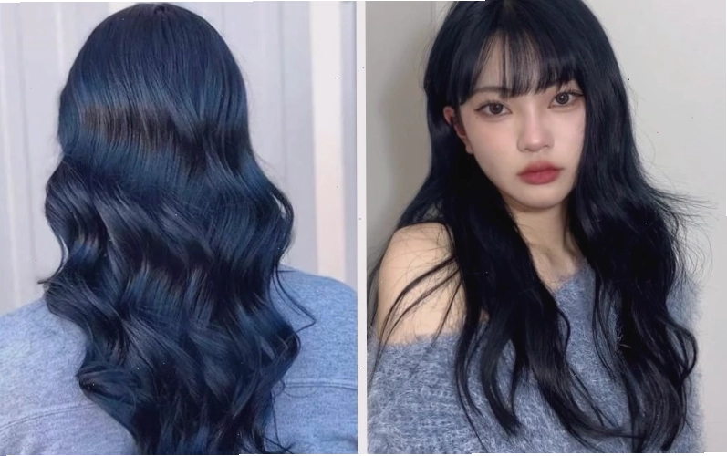 Màu tóc xanh đen trầm tinh tế, ánh xanh nổi bật dưới nắng