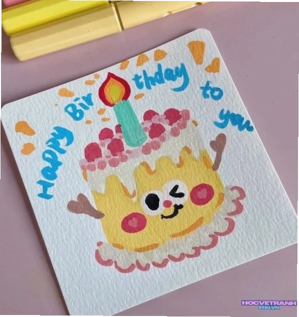 Mẫu vẽ chibi sinh nhật dễ thương
