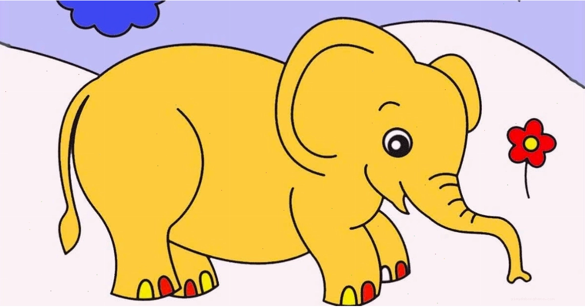 Mẫu voi chibi đơn giản dành cho bé