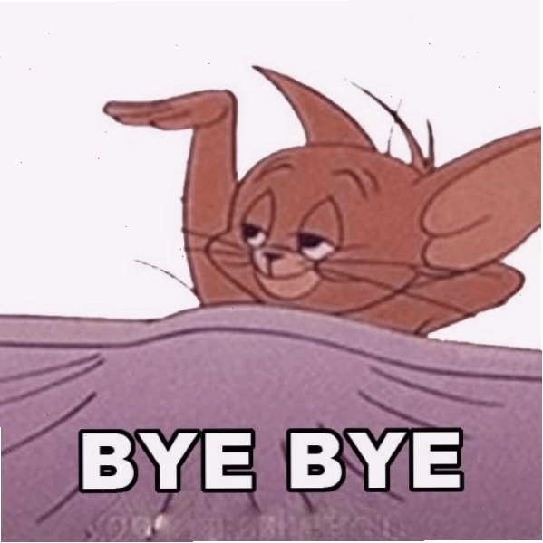 Meme bye gif với chuyển động hài hước