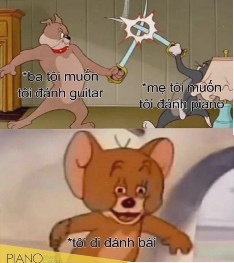 Meme hài hước với Tom và Jerry