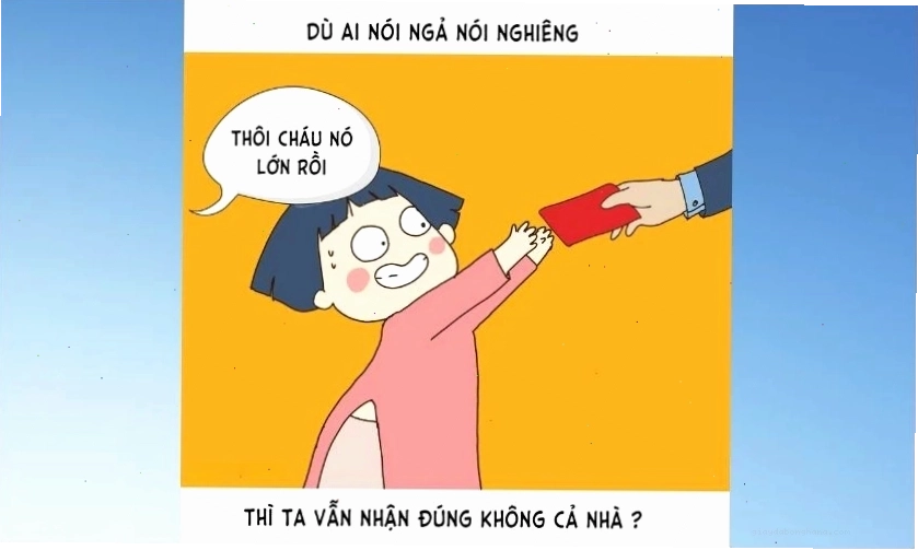 Meme lì xì Tết 2026 xuân Bính Ngọ vui vẻ