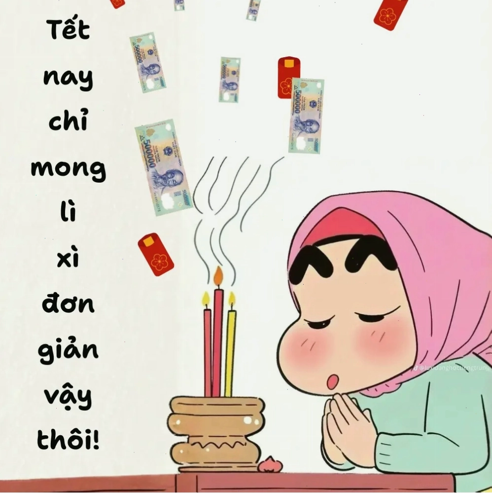 Meme Tết cầu xin lì xì tờ 500k với biểu cảm nài nỉ