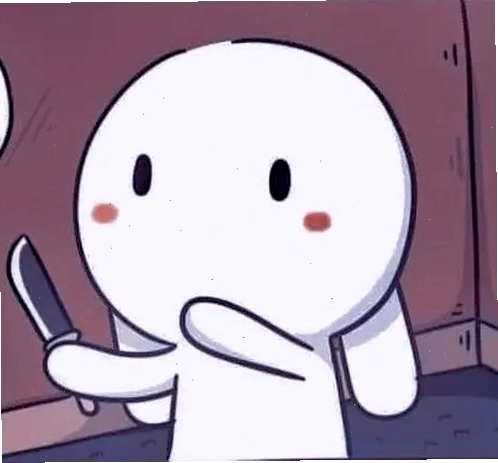 Meme thỏ bảy màu cầm dao