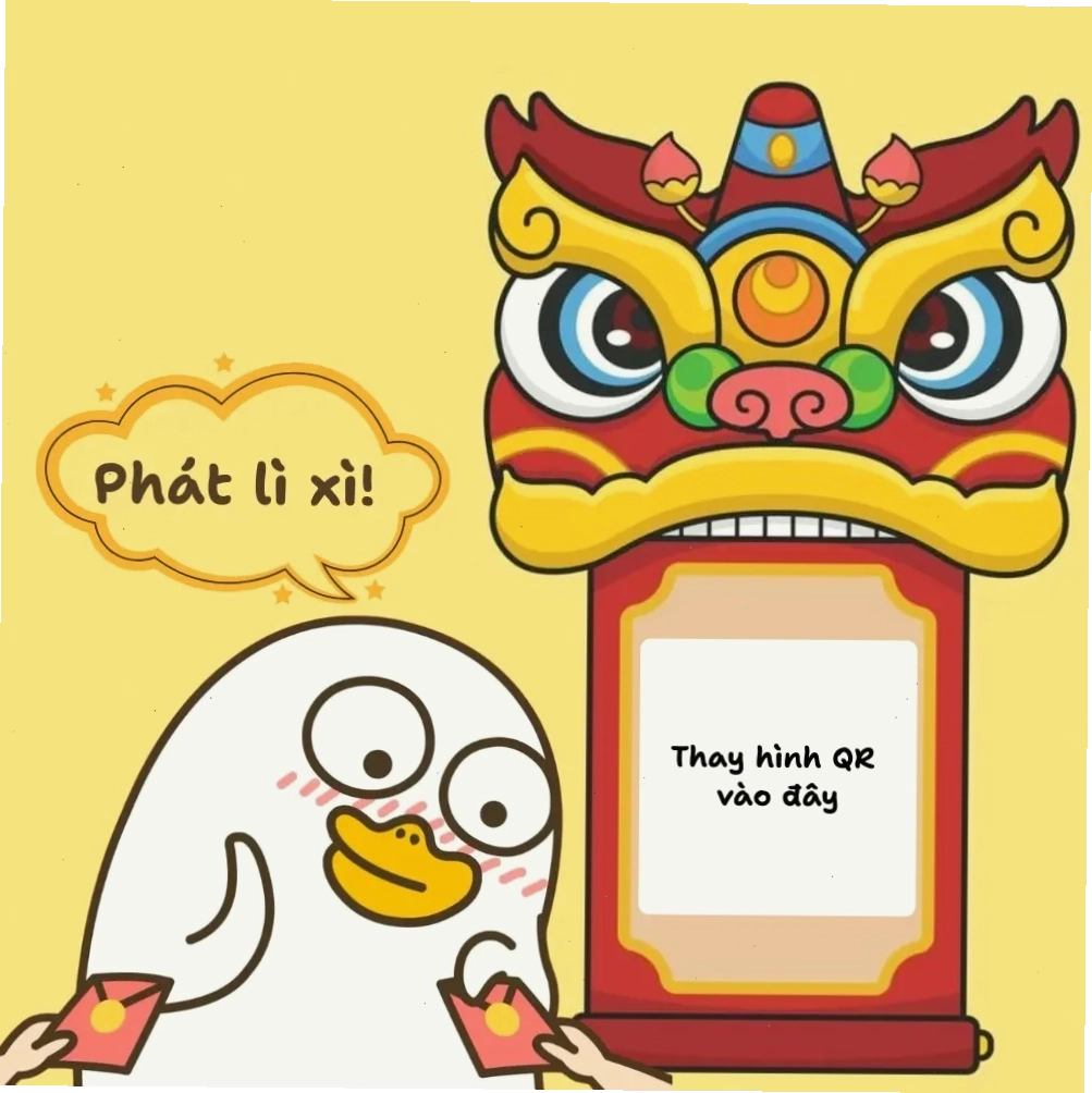 Meme xin lì xì mã QR hiện đại