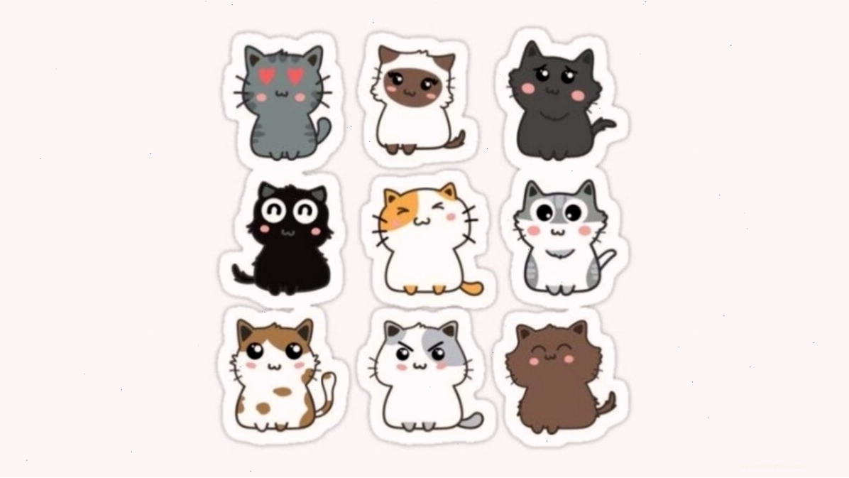 Mèo anime với bộ lông màu trắng tinh khôi